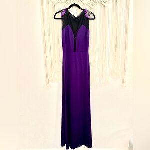 Va Va Voom Black and Purple Maxi Dress